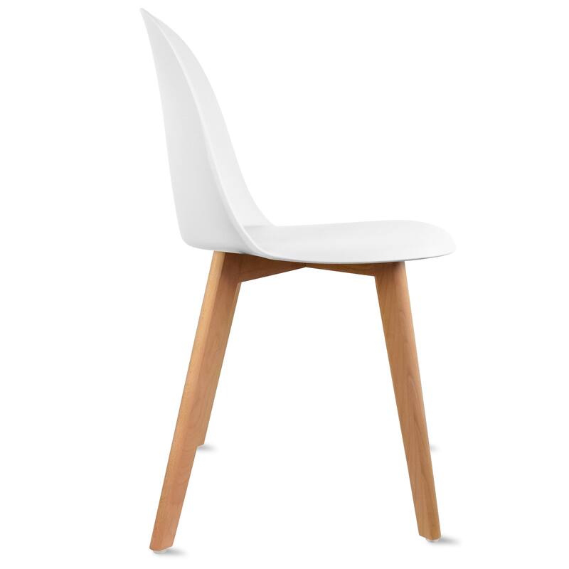 Set of 2 Modern Plastic Side Chairs with Wire Chrome Legs Ergonomic Dining Chairs for Kitchen, Dining Room, Office & Living Room