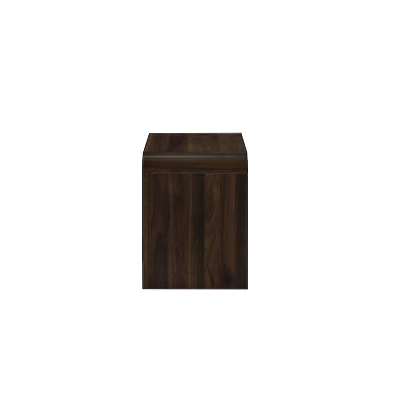 Maria Side End Table, Drawer and Waterfall Style, Brown Wood 22 Inch