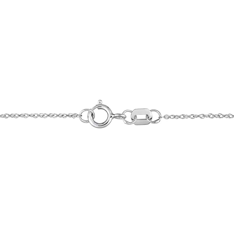 Miadora 10k White Gold Sky Blue Topaz and White Topaz Halo Teardrop Necklace