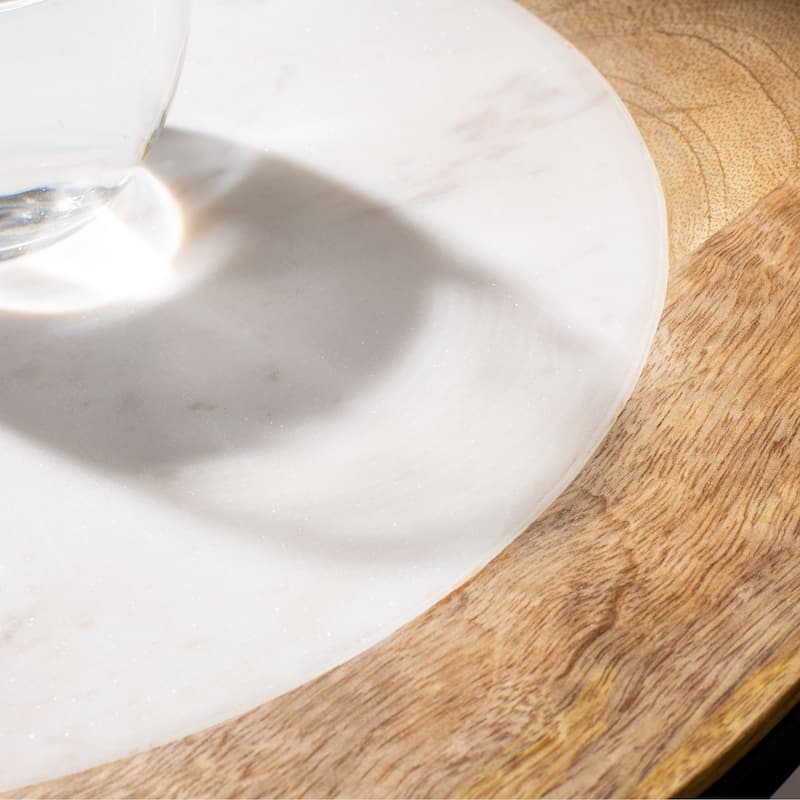 SAFAVIEH Giouli Accent Table - 15" x 15" x 20" - 15Wx15Dx20H - White Marble