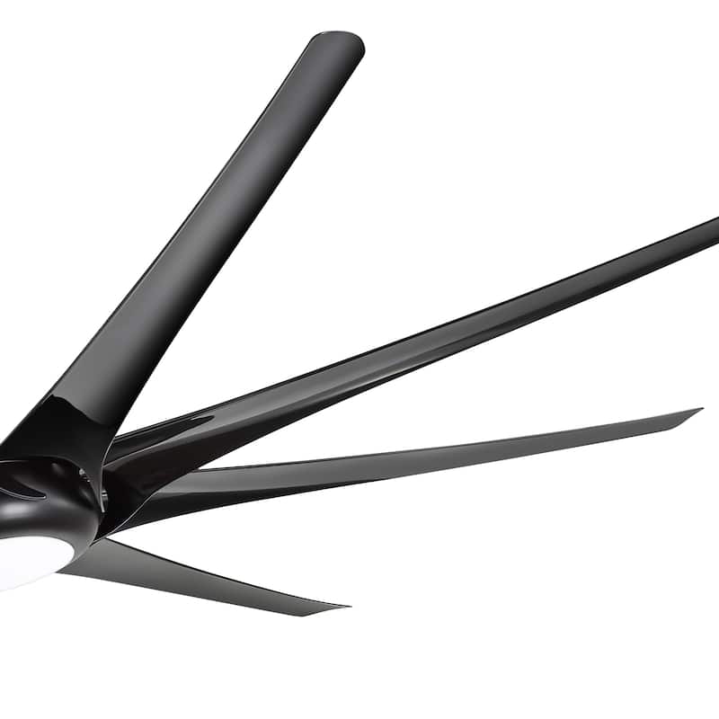 Large 100" Black Integrated LED Ceiling Fan with Light and Remote(8-Blade)