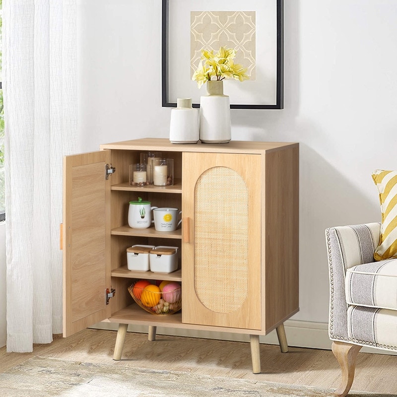 rattan scandinavian design shoe cabinet
