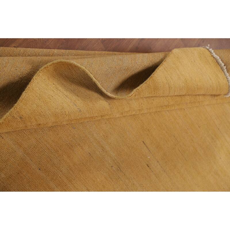 Yellow Gabbeh Modern Area Rug Handmade Wool Carpet - 6'7"x 9'2"