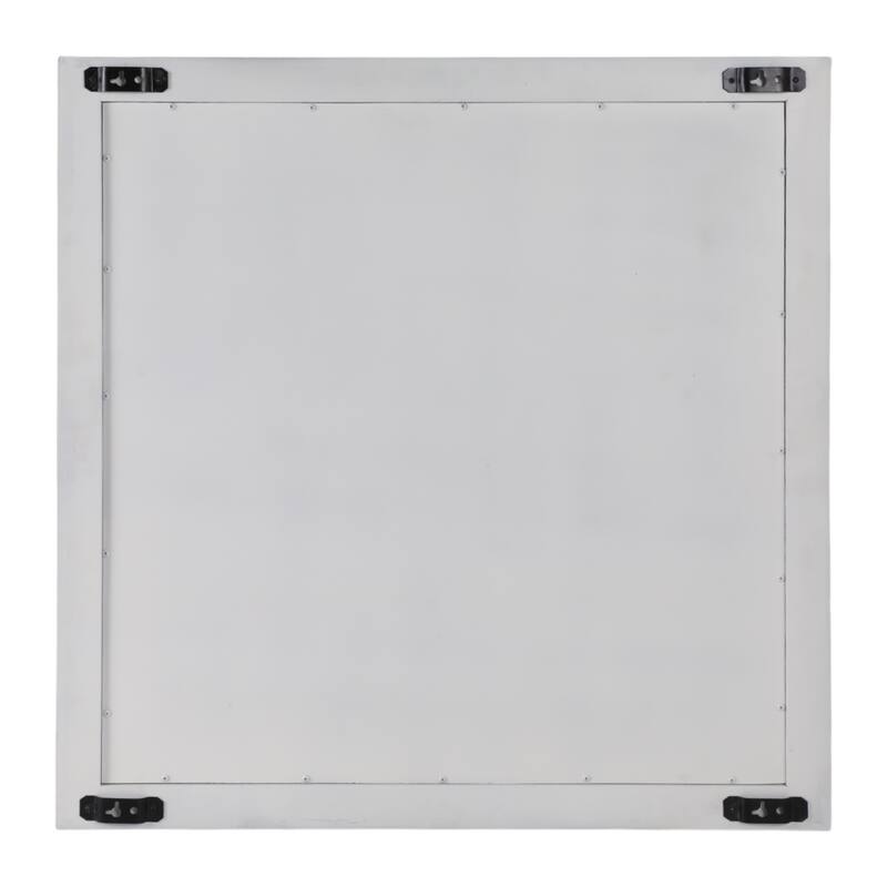Wood Brass Frame Wall Mirror Decorative Elegant Room Decor - 35" Ivory - 35" x 1.75" x 35"
