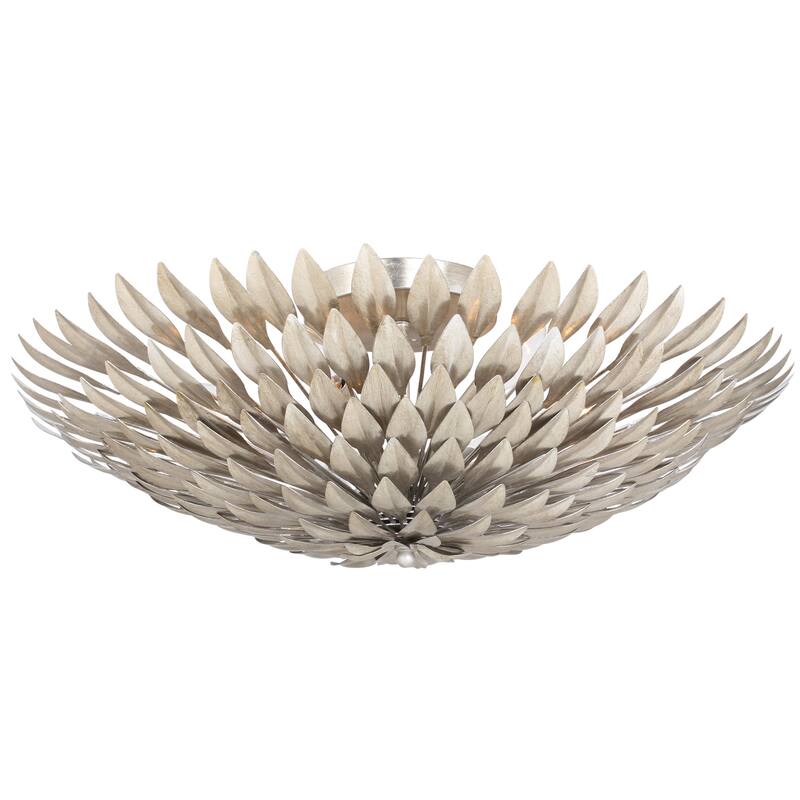 Broche 6 Light Antique Silver Ceiling Mount - 24'' W x 24'' H x 9'' D - 24'' W x 24'' H x 9'' D
