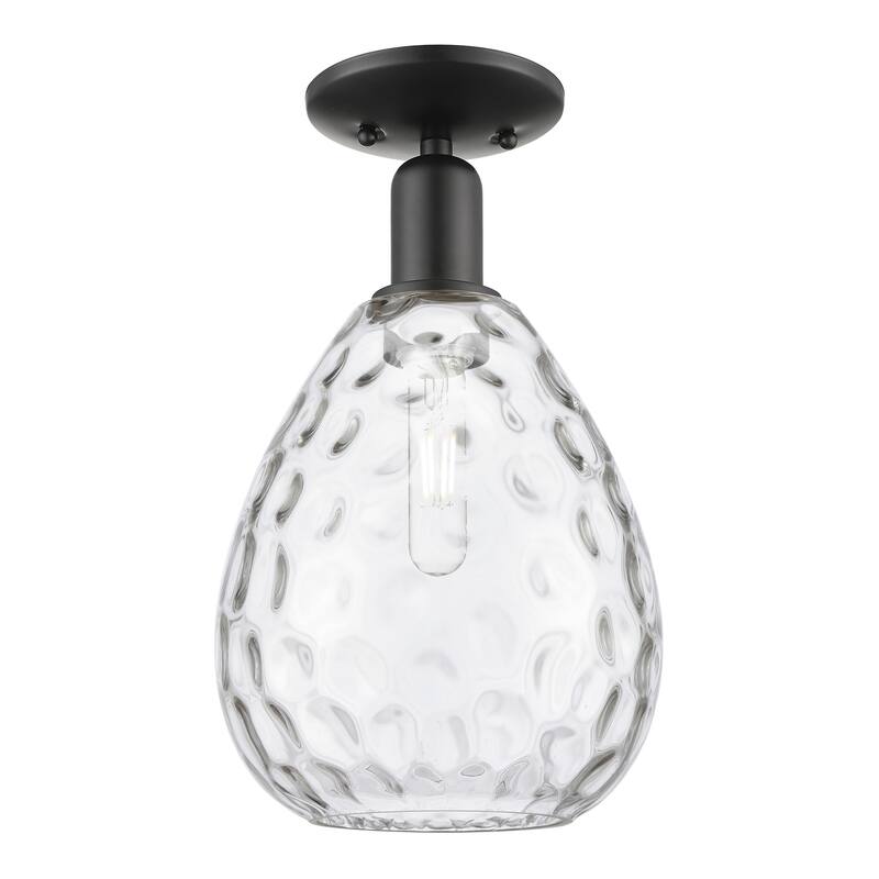 Innovations Lighting 716-1C-14-8 Waverly Semi-Flush Waverly 8" Wide - Matte Black / Clear