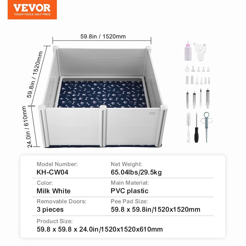 Dog Whelping Box,Whelping Box for Dogs and Puppies, White