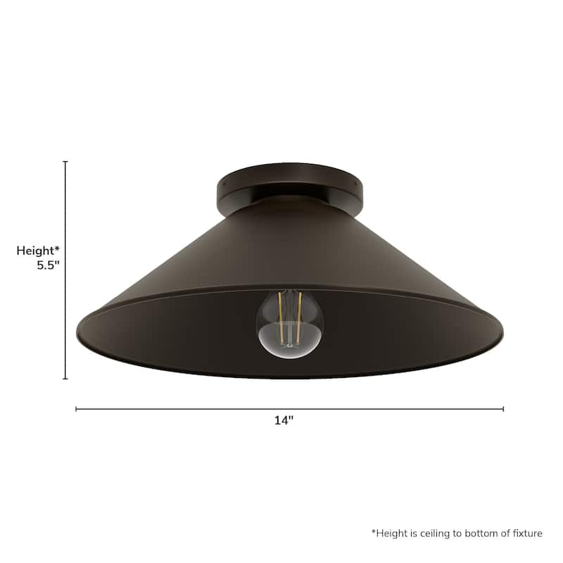 Hunter Skyflow Outdoor 1-Light 14" Flush Mount Ceiling Light - Transitional, Modern Rustic - Wet-Rated!