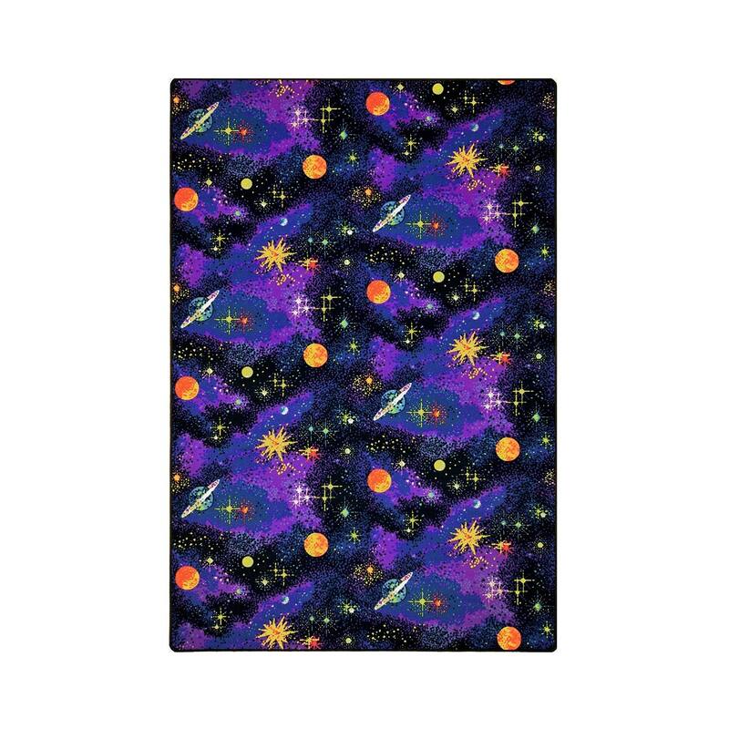 6'x6' area rug in Fluorescent - durable soft decorative rug for home, living room & bedroom - 6' x 7'