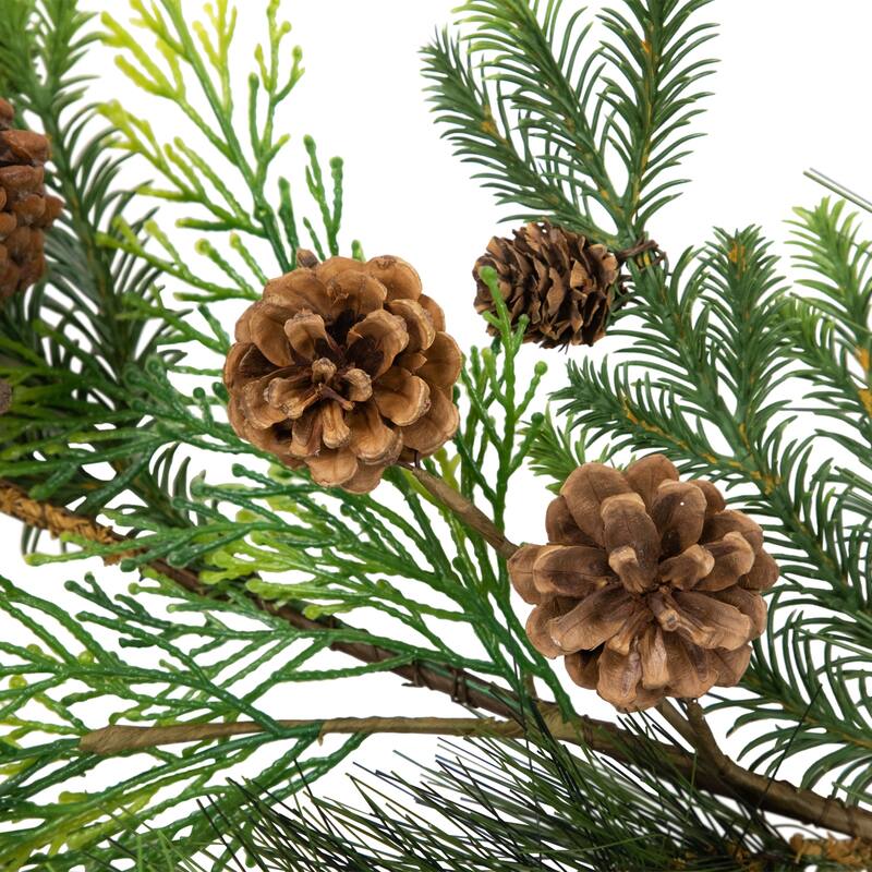 Real Touch™️ Jingle Bells and Pinecones Artificial Christmas Garland - 5' x 10" - Unlit - 5' x 10"