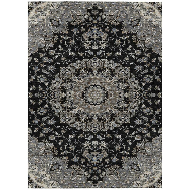 Machine Washable Indoor/ Outdoor Traditional Niko Chantille Rug