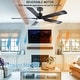 preview thumbnail 12 of 69, YUHAO Kaleido 52 in. Indoor Matte Black 3-Colors Integrated LED 6-Speeds Ceiling Fans with Dual-Finish Blades and Remote Control