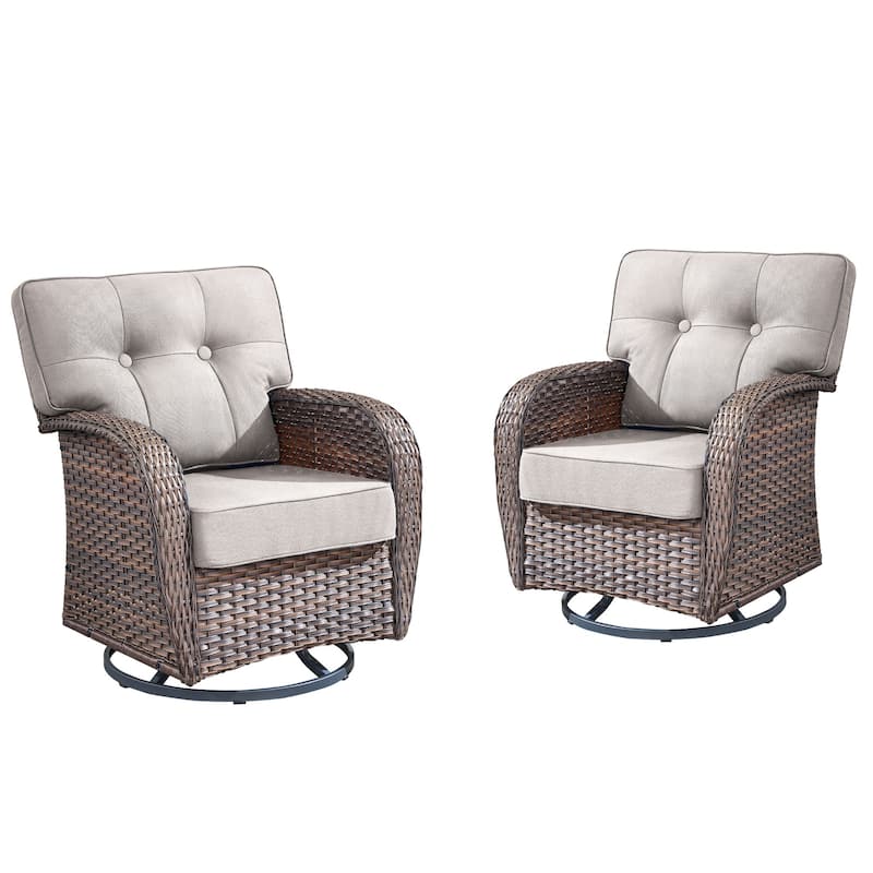 Pocassy Swivel Chair Glider PE Wicker Chair