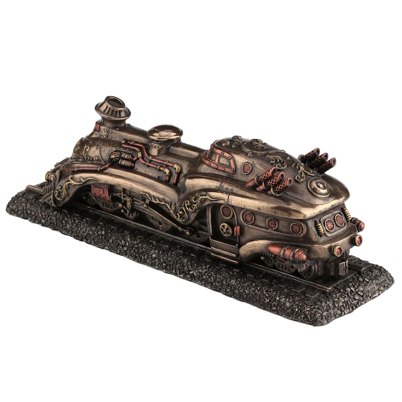 11.22" W STEAMPUNK TRAIN PIONEER ZEPHYR Cold Cast Bronze - 3.27"x11.22"x3.54"