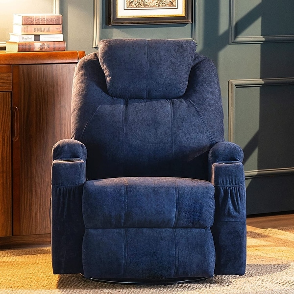 Blue swivel sales rocker recliner