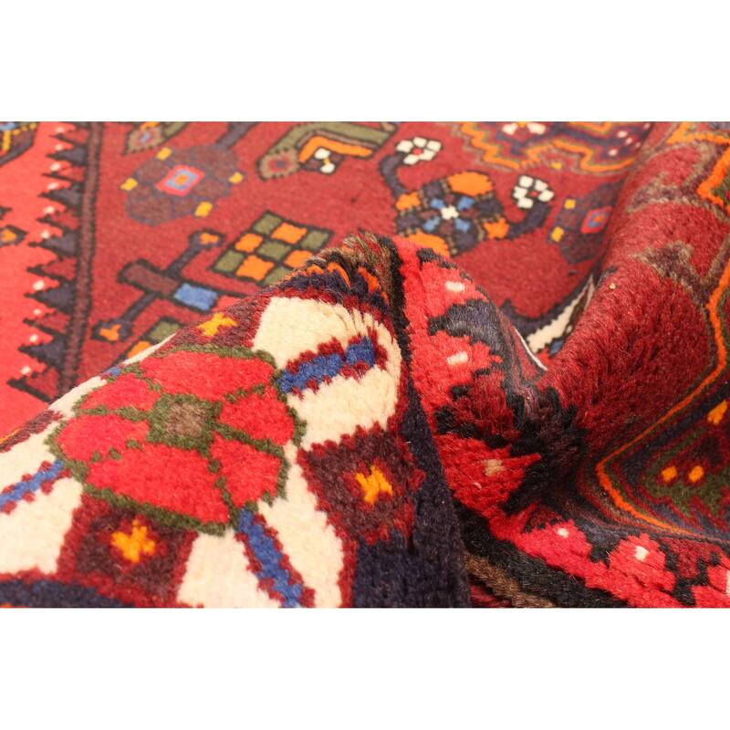 ECARPETGALLERY Hand-knotted Andelz Dark Red Wool Rug - 4'4 x 6'6