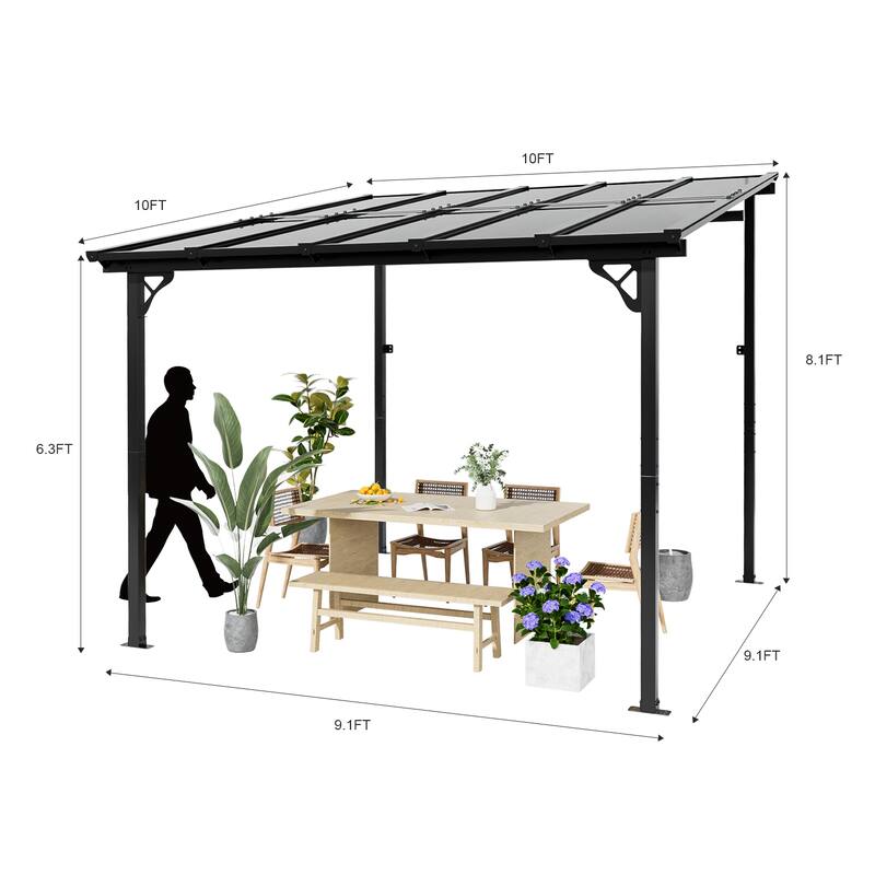 10'x 10' Gazebo, Wall Mounted Gazebos Pergola on Clearance