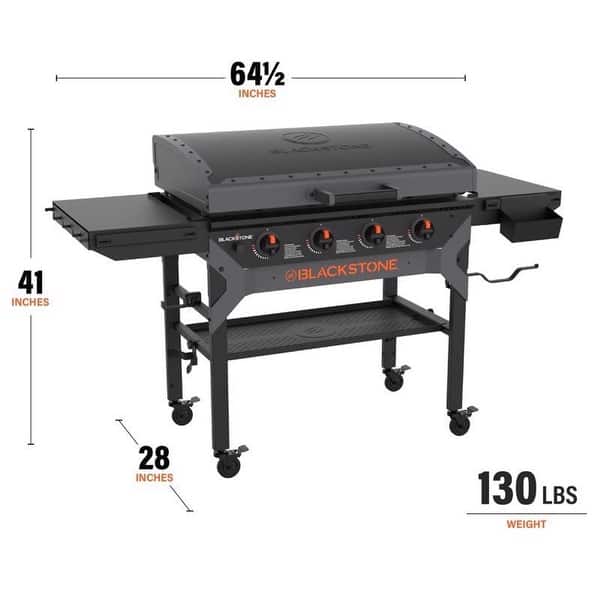 Blackstone Iron Forged 4 Burner Liquid Propane Outdoor Griddle with Hood Black - N/A