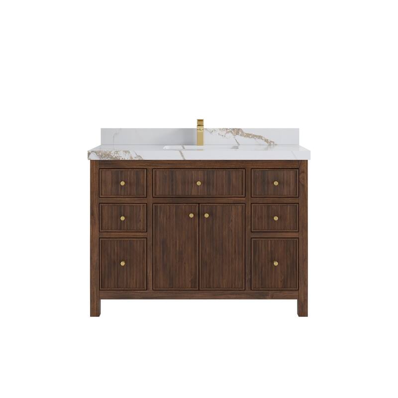 Willow Collections 48 in. W x 22 in. D Sonoma Teak Single Sink Bathroom Vanity with Countertop