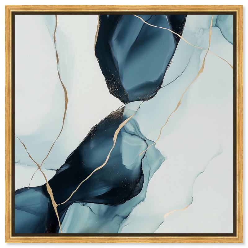 Cerulean Flow III Canvas by Art Remedy - 12" x 12" - Gold