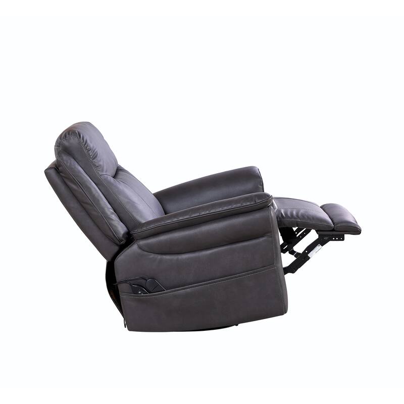 Modern 240 Degree Swivel Electric Swivel Recliner Chair with Heated Lumbar Support, Vibration Massage and Extendable Footrest
