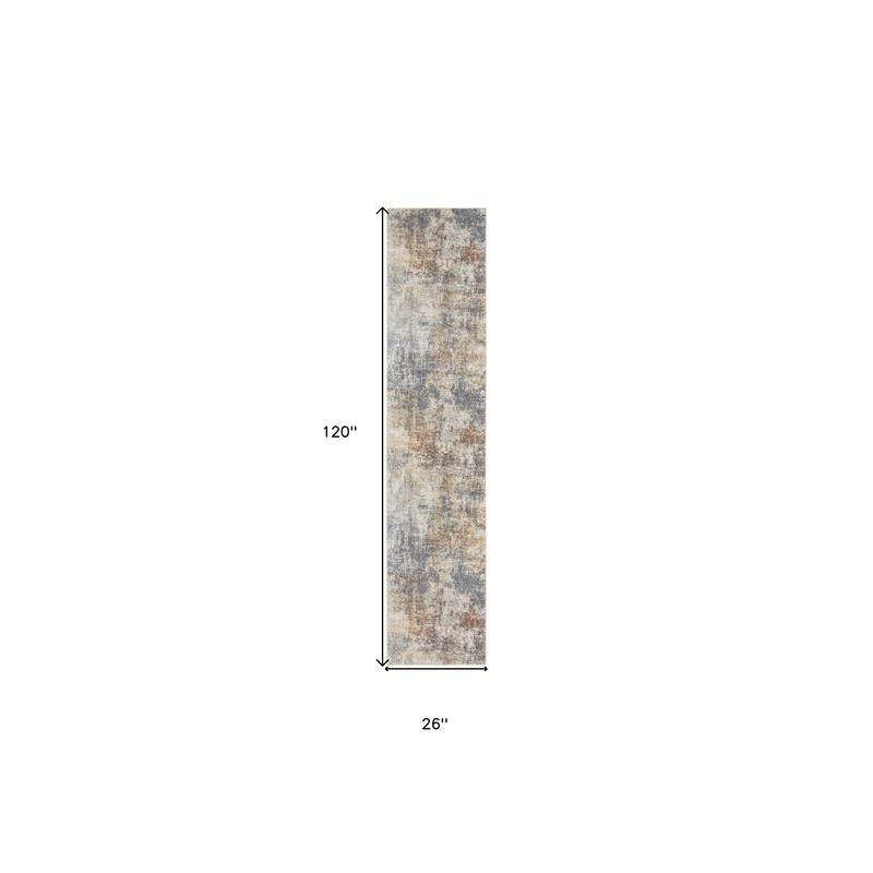 Pino Power Loomed Abstract Modern Low Pile Area Rug By HomeRoots - 120' X '26' X '0.25