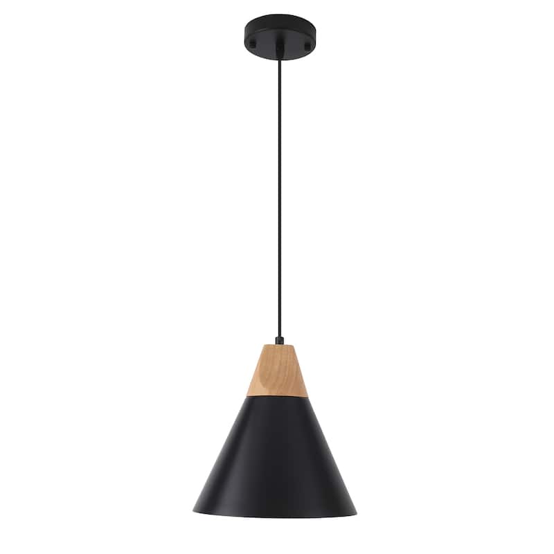 Farmhouse Pendant Light Fixture with Wood and Metal for Kitchen, Hallway,Living Room