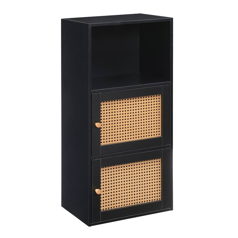Convenience Concepts Xtra Storage Boho Weave 2 Door Cabinet with Shelf