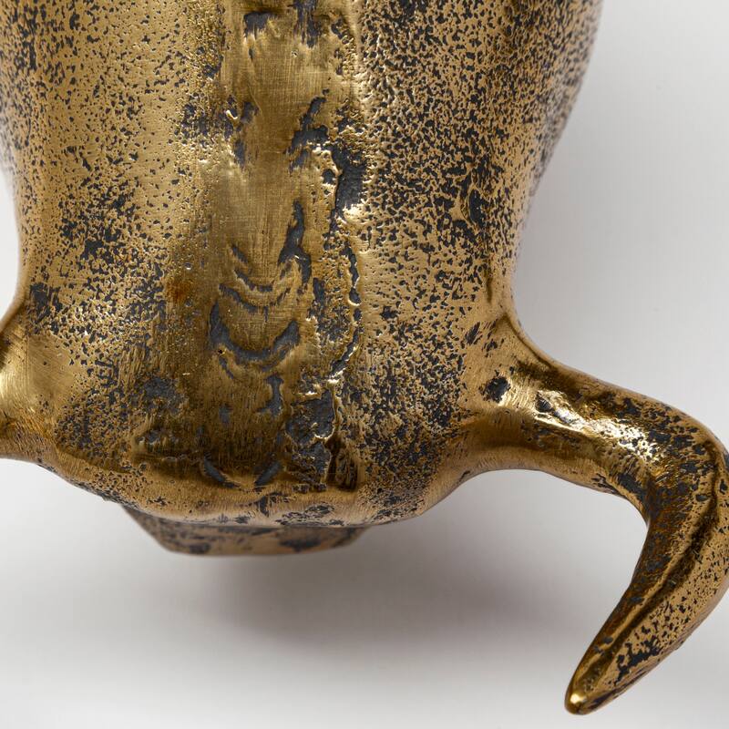 Tauro I 9L x 4W Gold Cast Aluminum Raging Bull