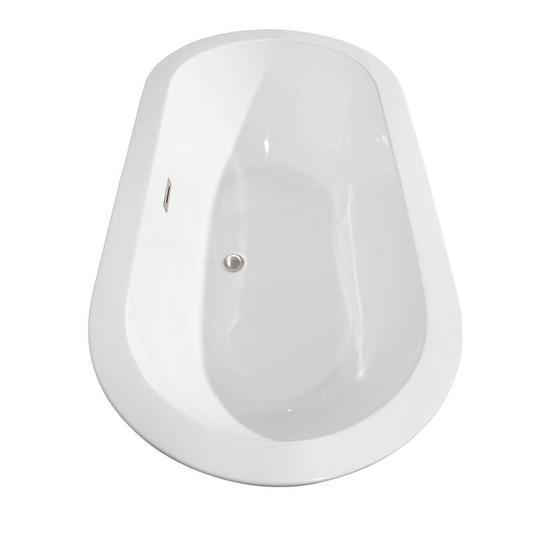 Wyndham Collection Soho 60-inch White Freestanding Soaking Bathtub