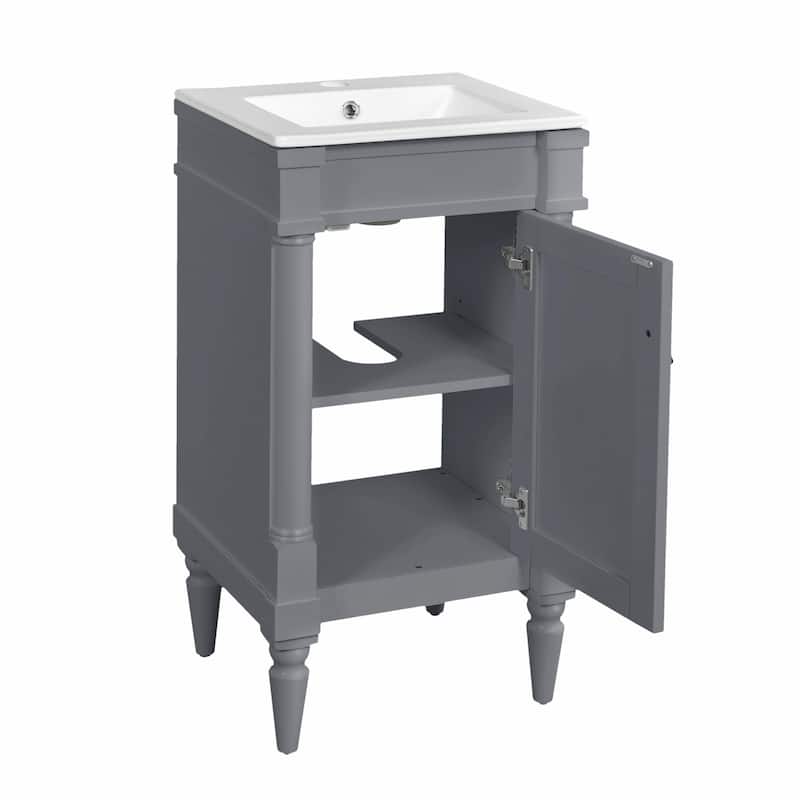 18-Inch Modern Bathroom Vanity with Sink