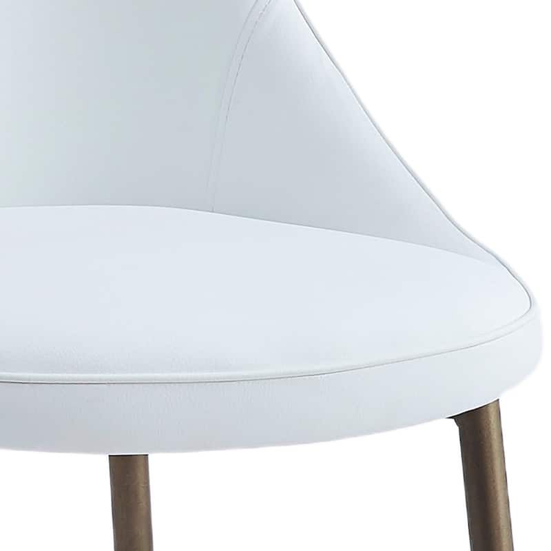 Modern Faux Leather and Metal Side Chair, Set of 2 - N/A