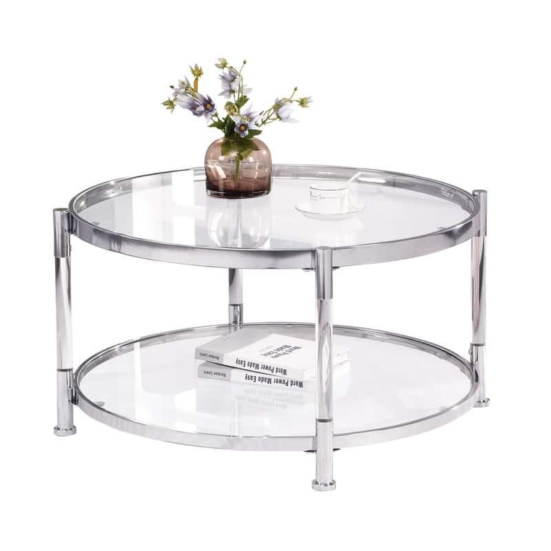 32.3'' Round Tempered Glass Coffee Table