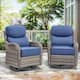Option Grey Wicker Blue Cushion