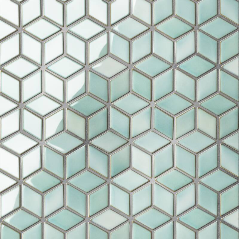 Merola Tile Hudson Rhombus Mint Green 10-1/4" x 11-3/4" Porcelain Floor and Wall Tile