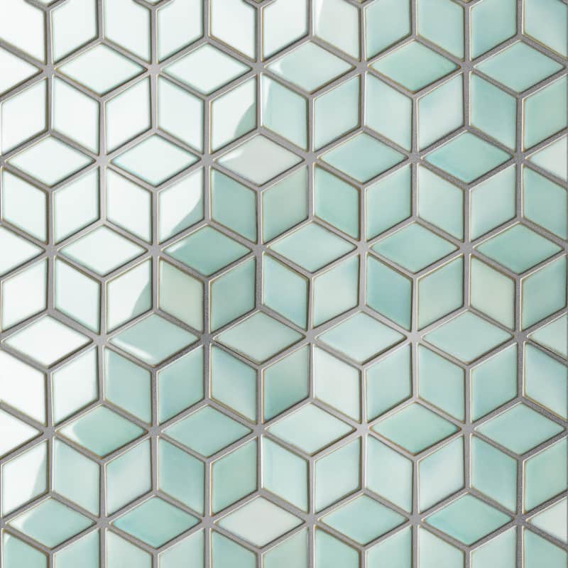 Merola Tile Hudson Rhombus Mint Green 10-1/4" x 11-3/4" Porcelain Mosaic Floor and Wall Tile