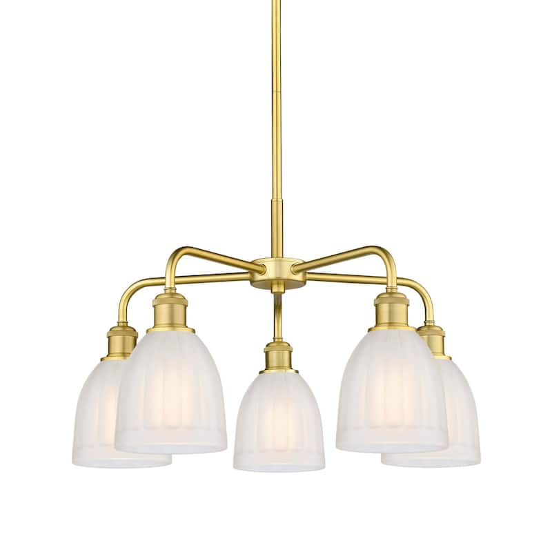 Innovations Lighting 516-5CR-15-24 Brookfield Chandelier Brookfield 5 - Satin Gold / White