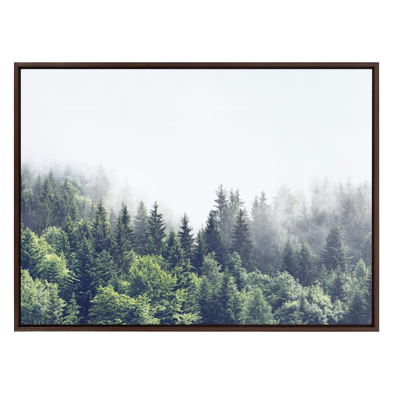 Kate and Laurel Sylvie Fog Framed Canvas by The Creative Bunch Studio