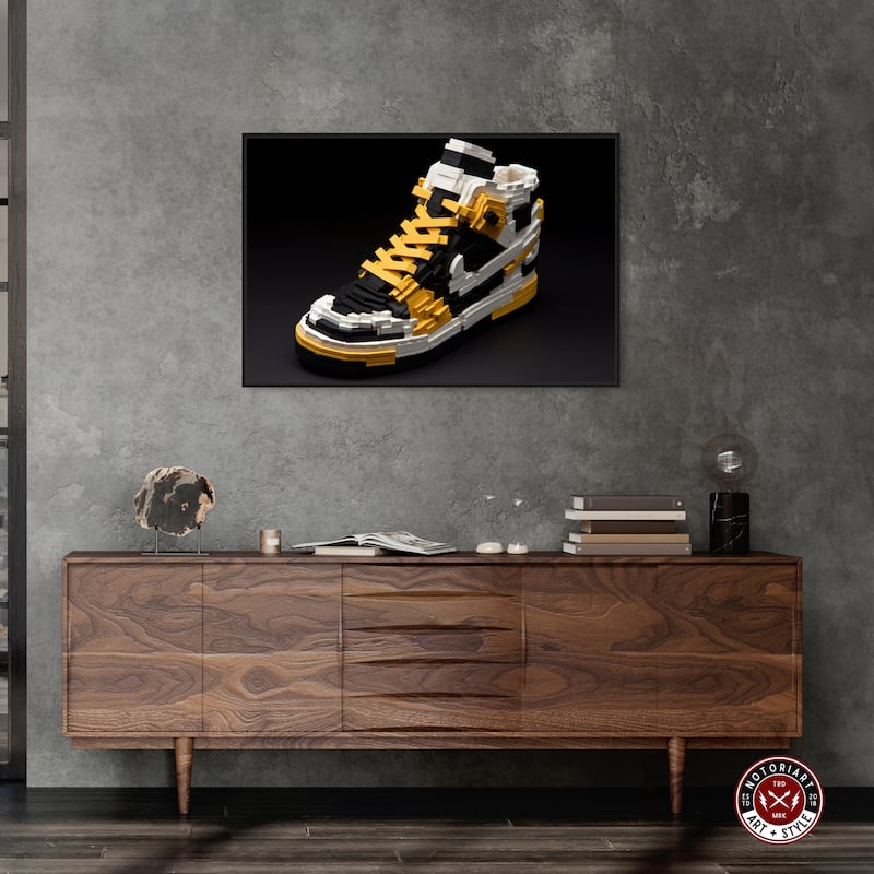 Notoriart Toy Sneaker Black Framed Sneaker 1 Piece Canvas Wall Art