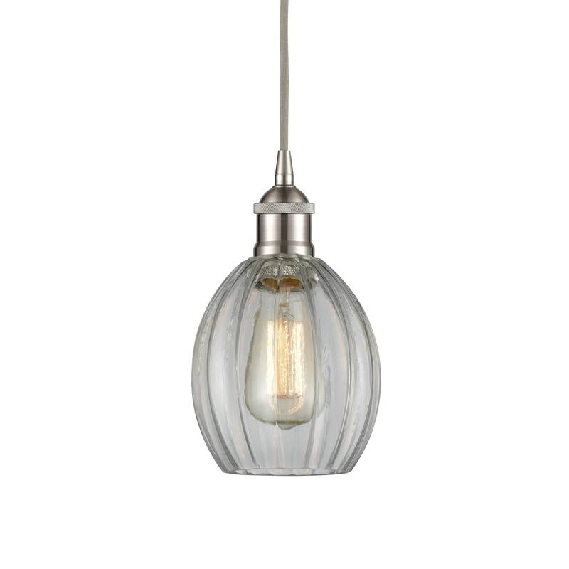 Innovations Lighting 616-1P-11-6 Eaton Pendant Eaton 6" Wide Mini - Brushed Satin Nickel / Clear