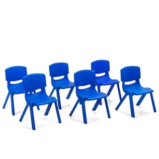 Gymax 6-pack Kids Plastic Stackable Classroom Chairs Indoor/Outdoor - 14'' X 13'' X 21''