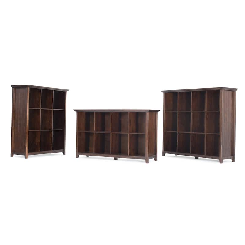 WYNDENHALL Normandy SOLID WOOD 48 inch x 57 inch Transitional 12 Cube Storage - 57"w x 15.75"d x 48"h