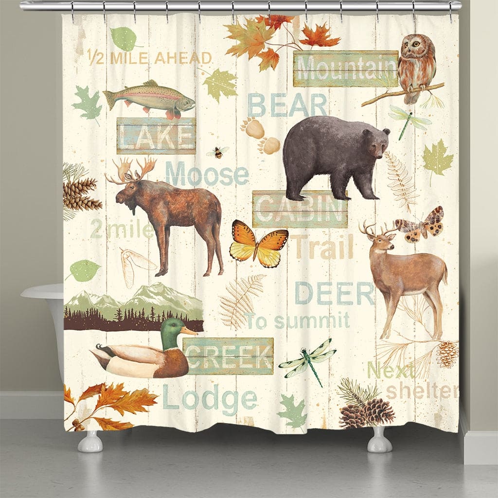 Laural Home Mountain Lodge Shower Curtain 71x74