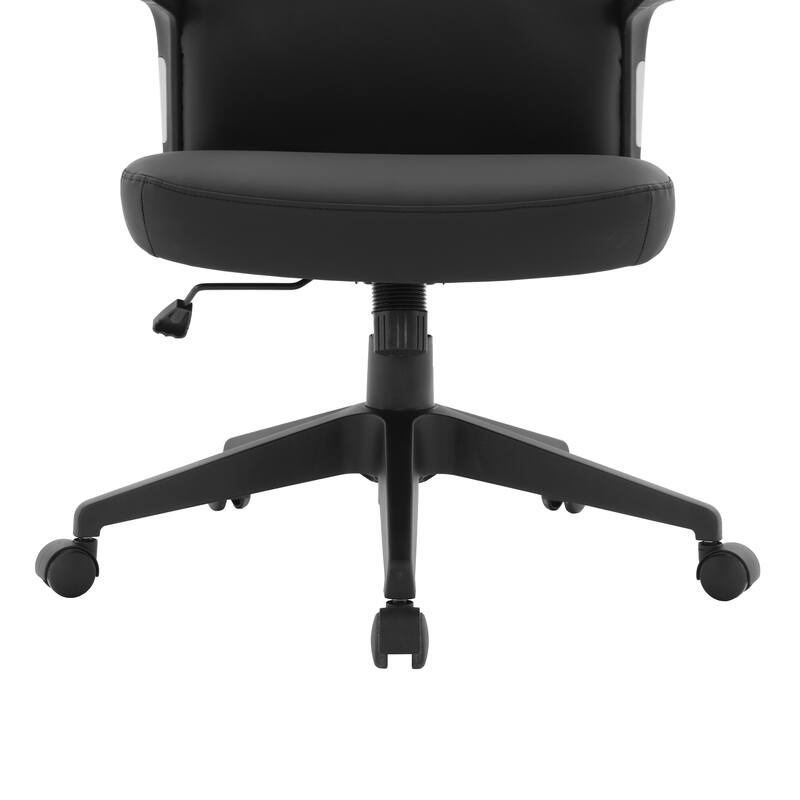 Nexa Ergonomic Leather/Polyester High-Back Swivel Office Conference Chair with Headrest, Adjustable Height Executive Chair