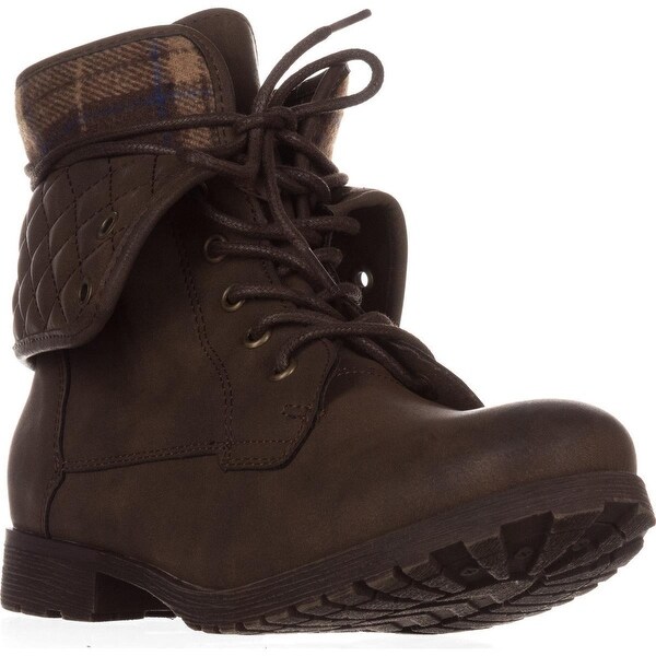 Rock & Candy Spraypaint Foldover Ankle Boots, Dark Brown
