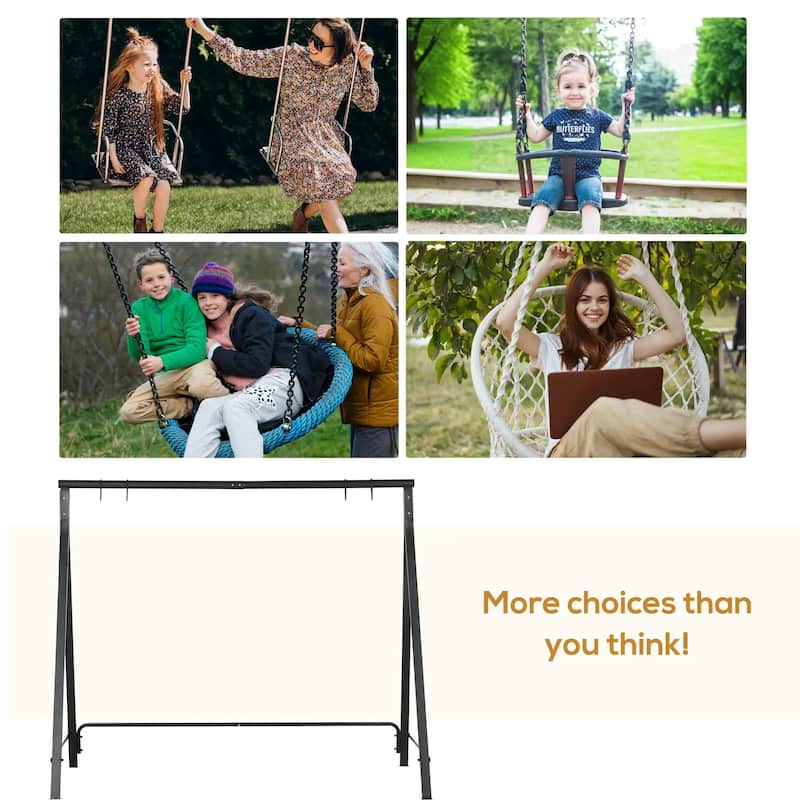 Heavy Duty Metal Porch Swing Stand, 528LB Capacity, Cozy Outdoor Frame
