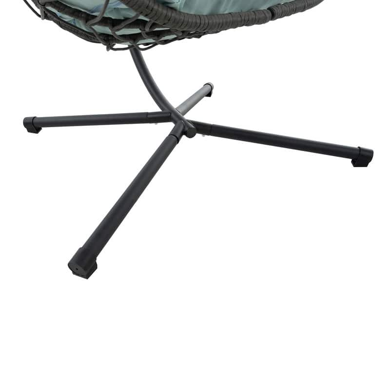 Hanging Egg Chair with Stand - Rattan Swing for Patio & Home