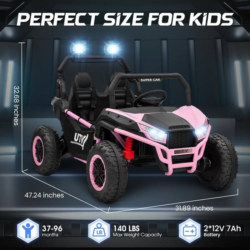24V 2-Seater Kids UTV Ride-On Car Toy with Parent Remote Control for Kids Best Gifts