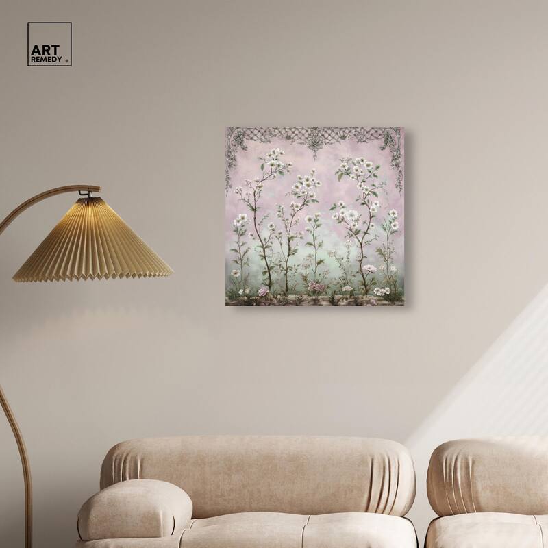 Floral Frieze in Fade Canvas by Art Remedy, Gallery Wrapped