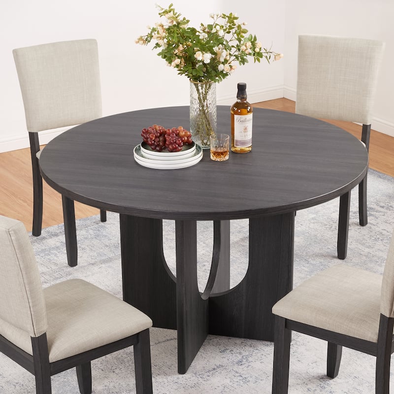 47.3 Inch Modern Round Dining Table for 4 - Farmhouse Style for Kitchen, Dining Room, Living Room
